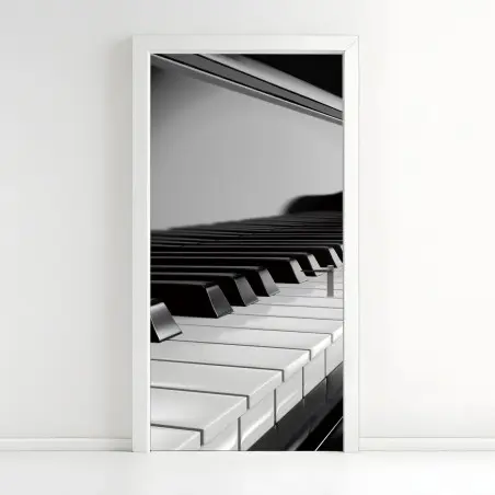 Pegatina para puerta teclas de piano en blanco y negro – Pixers®