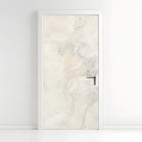 Pegatina para puerta textura de mármol crema con vetas suaves – Pixers®