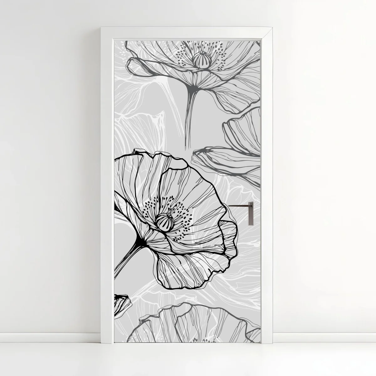 Pegatina para puerta estampado de amapolas en líneas minimalistas – Pixers® Pegatina para puerta estampado de amapolas en líneas minimalistas – Pixers®