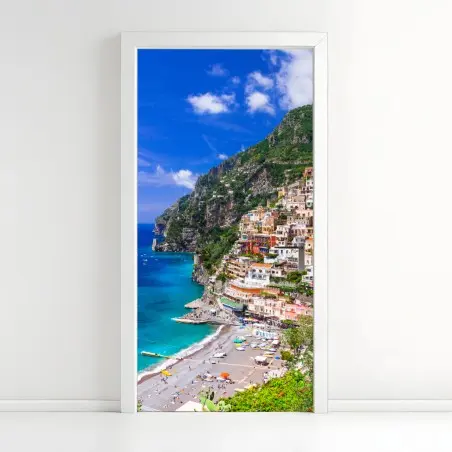 Pegatina para puerta paisaje costero de Positano – Pixers®