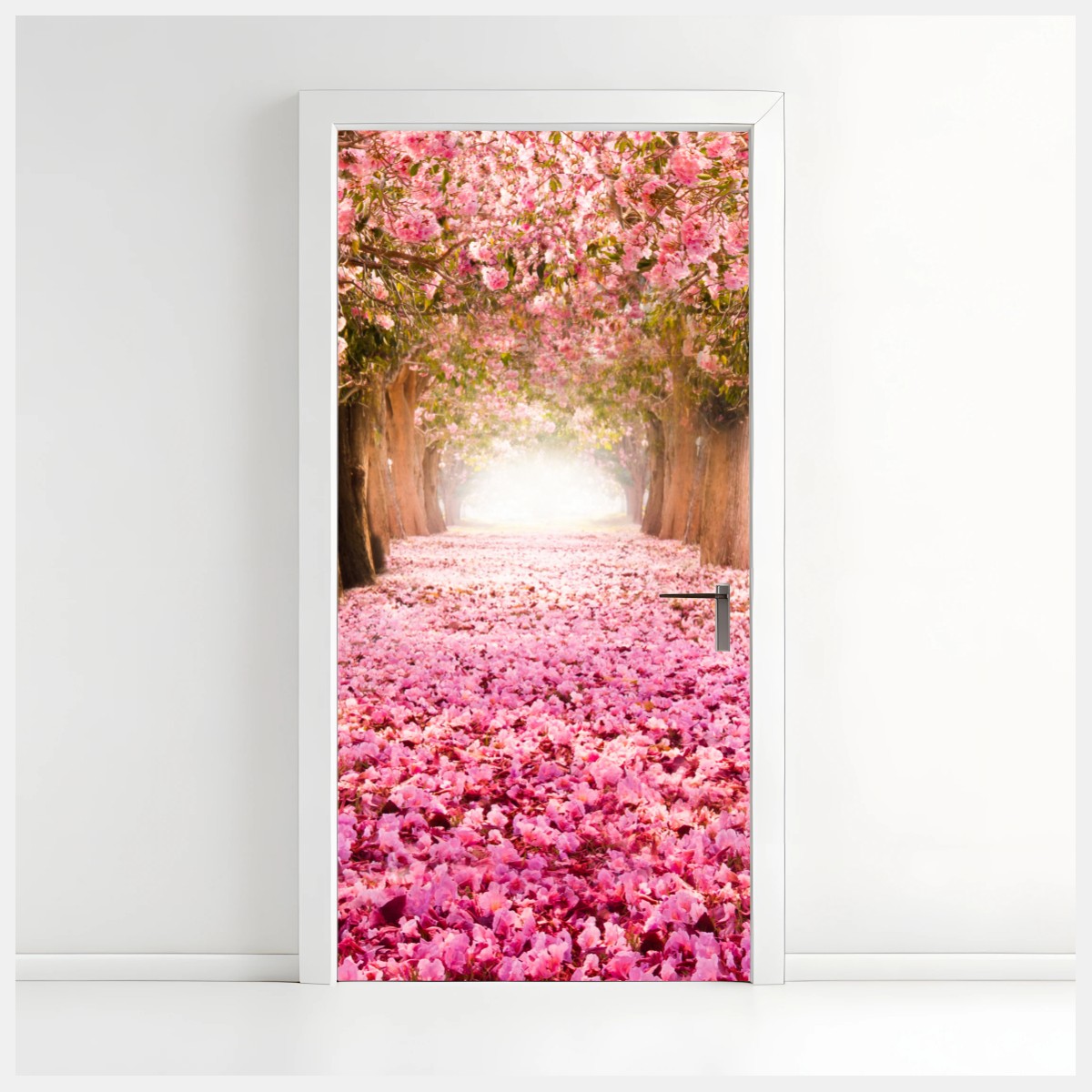 Pegatina para puerta túnel de cerezos en flor – Pixers®