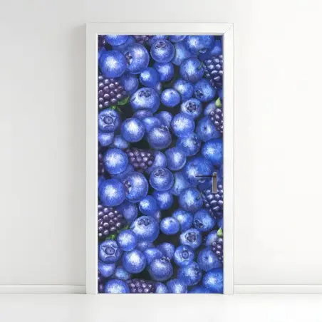 Pegatina para puerta estampado de arándanos y moras para decoración – Pixers®