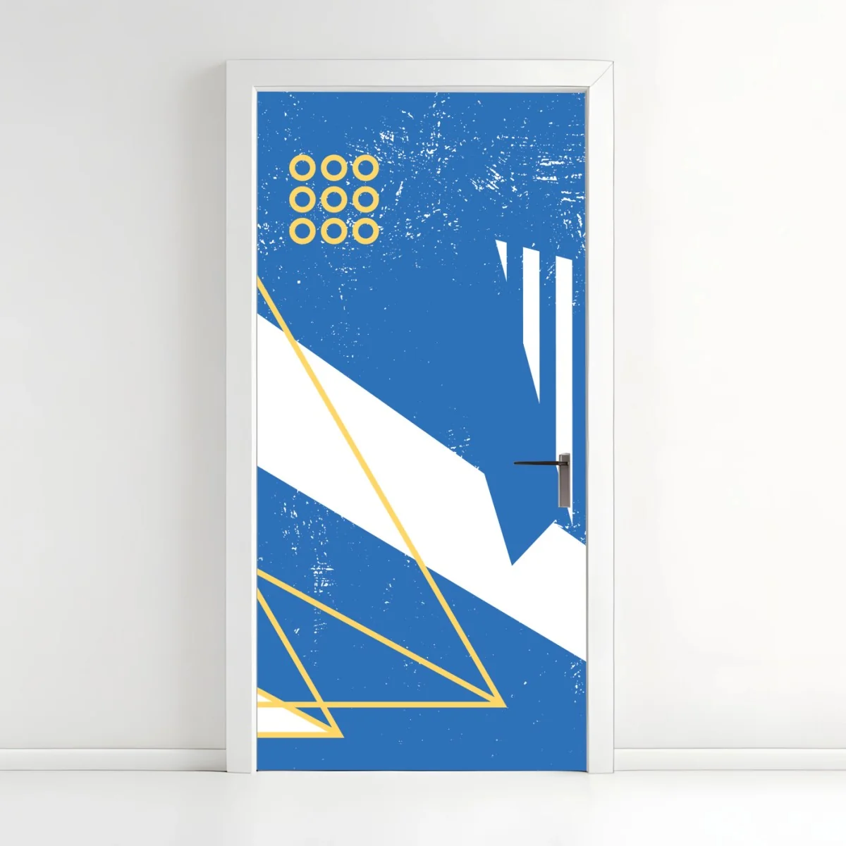 Pegatina para puerta composición geométrica azul y amarilla con textura retro – Pixers® Pegatina para puerta composición geométrica azul y amarilla con textura retro – Pixers®