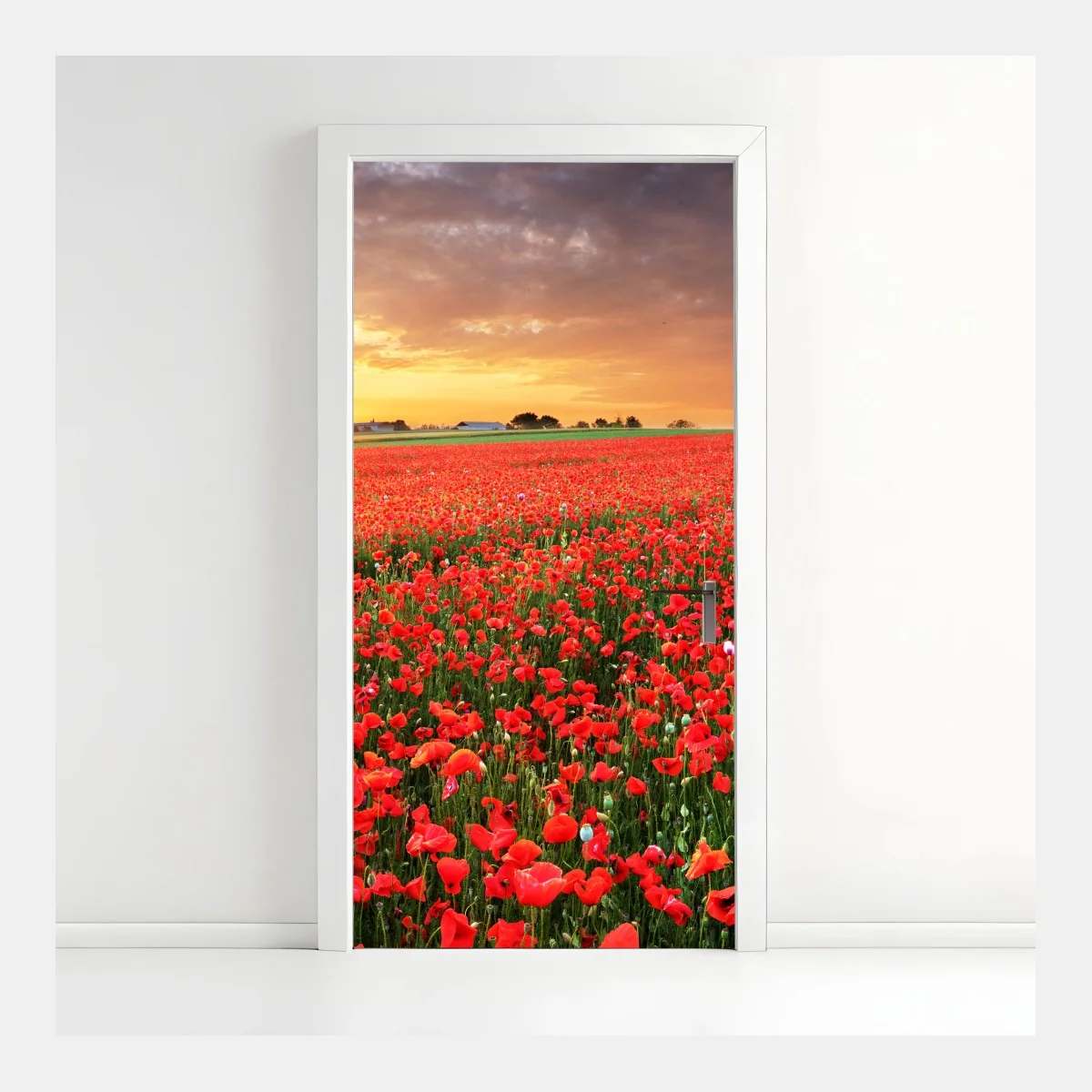 Pegatina para puerta atardecer sobre campo de amapolas – Pixers® Pegatina para puerta atardecer sobre campo de amapolas – Pixers®