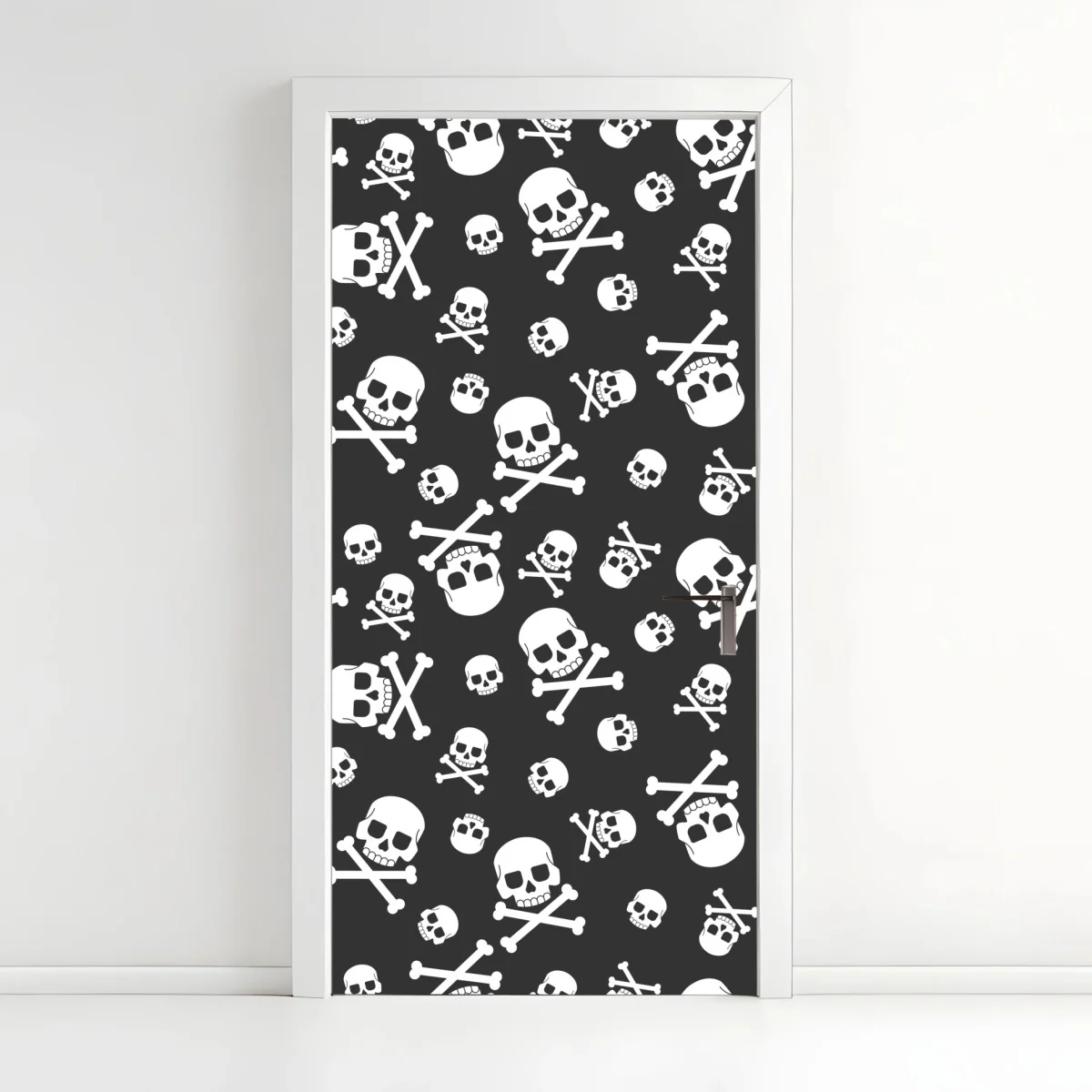 Pegatina para puerta patrón de calaveras en blanco y negro – Pixers® Pegatina para puerta patrón de calaveras en blanco y negro – Pixers®