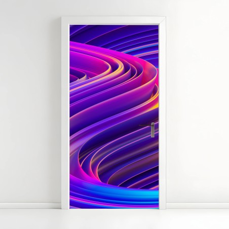 Pegatina para puerta ondas cromáticas en espiral – Pixers®