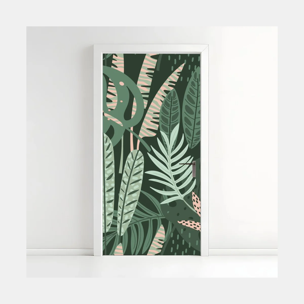Pegatina para puerta selva serena: estampado botánico en tonos verdes – Pixers® Pegatina para puerta selva serena: estampado botánico en tonos verdes – Pixers®