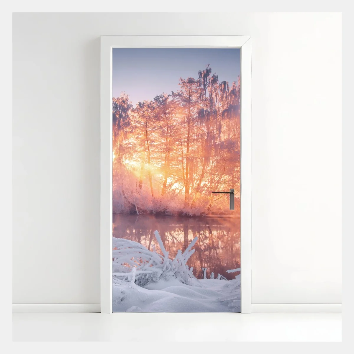Pegatina para puerta amanecer invernal entre árboles helados – Pixers® Pegatina para puerta amanecer invernal entre árboles helados – Pixers®