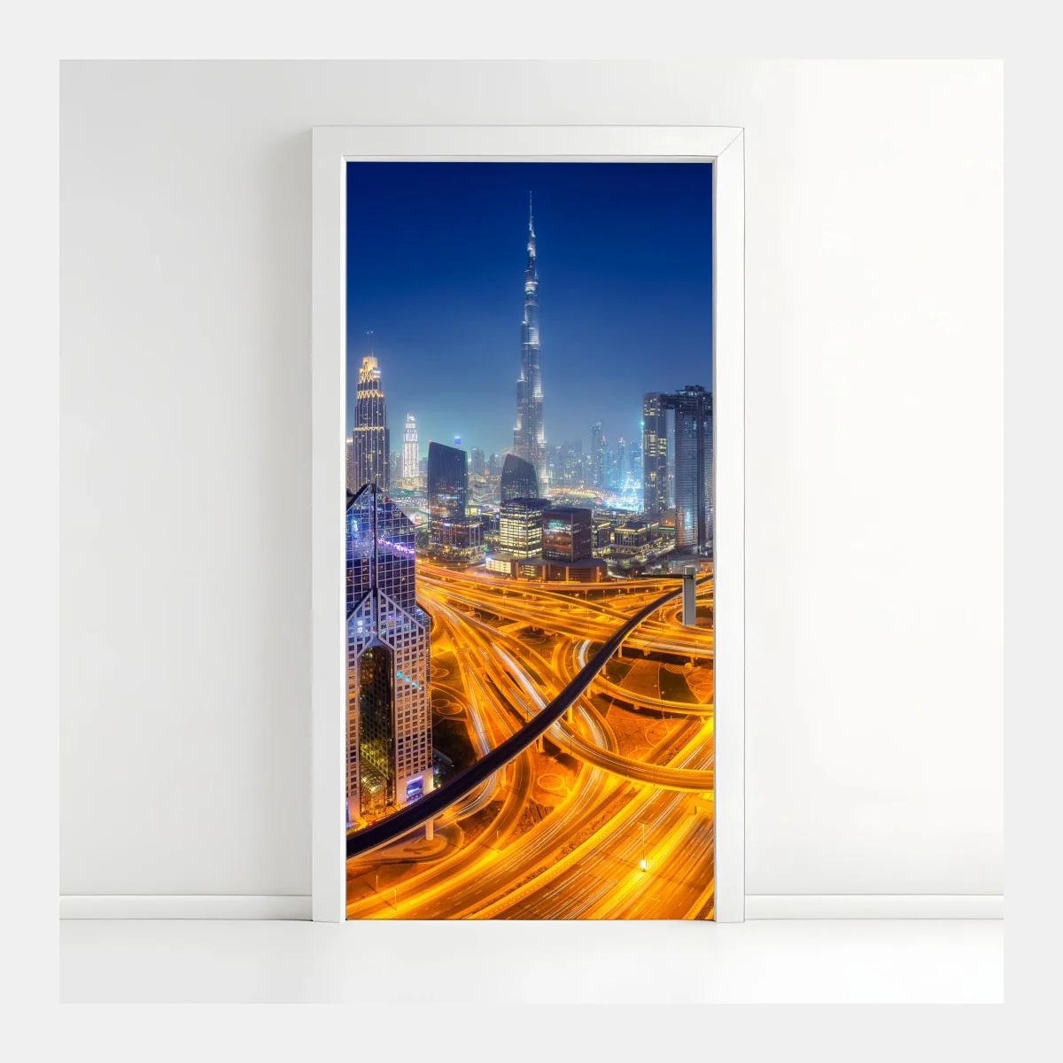 Pegatina para puerta panorama nocturno de Dubái: horizonte iluminado – Pixers® Pegatina para puerta panorama nocturno de Dubái: horizonte iluminado – Pixers®