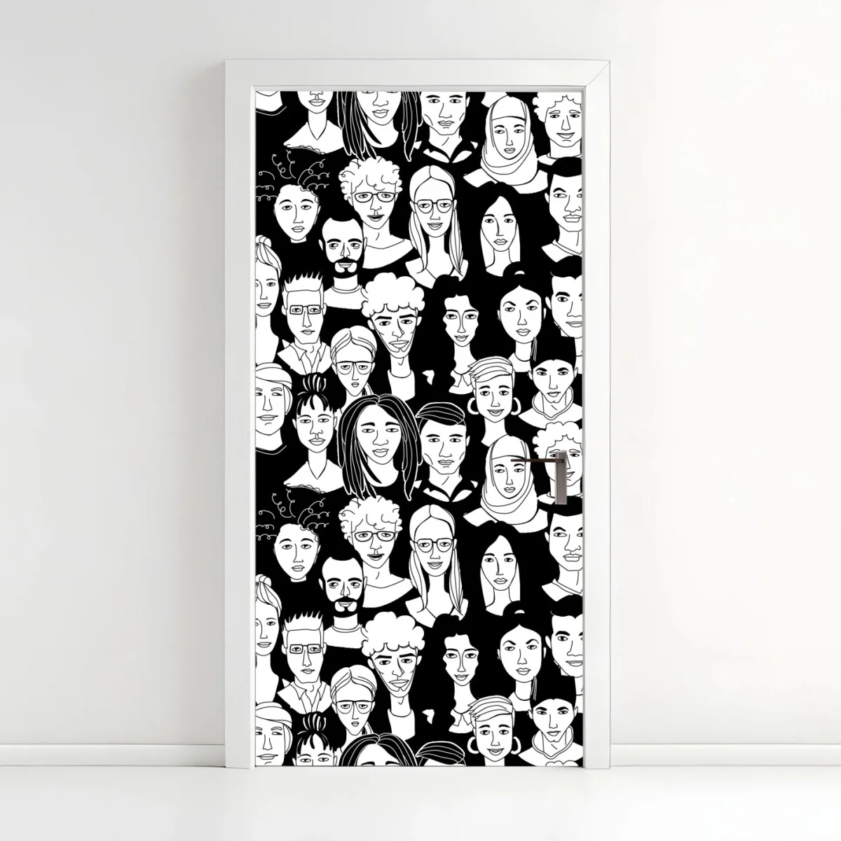 Pegatina para puerta mosaico de rostros diversos en blanco y negro – Pixers® Pegatina para puerta mosaico de rostros diversos en blanco y negro – Pixers®