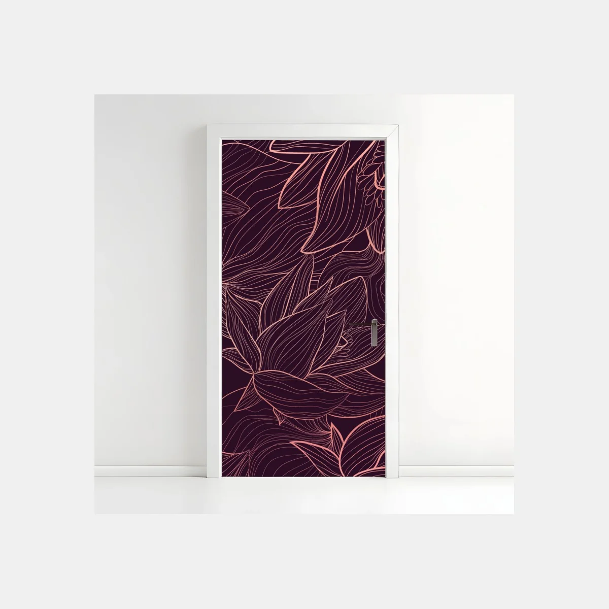 Pegatina para puerta arte mural floral de líneas finas – Pixers® Pegatina para puerta arte mural floral de líneas finas – Pixers®