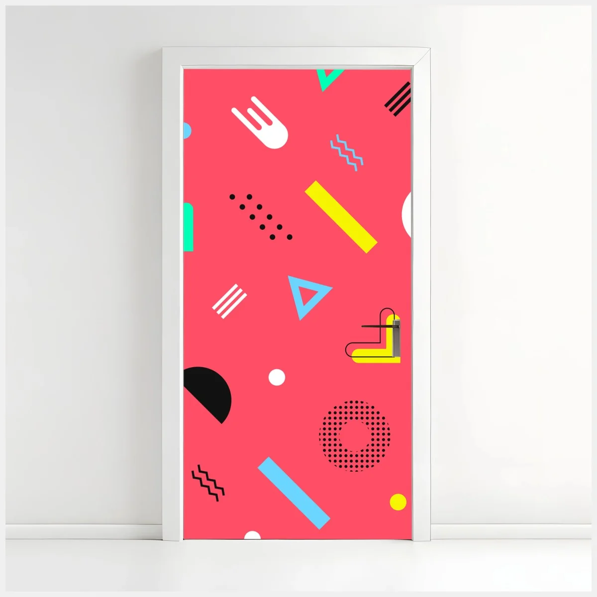 Pegatina para puerta diseño geométrico retro con formas coloridas – Pixers® Pegatina para puerta diseño geométrico retro con formas coloridas – Pixers®