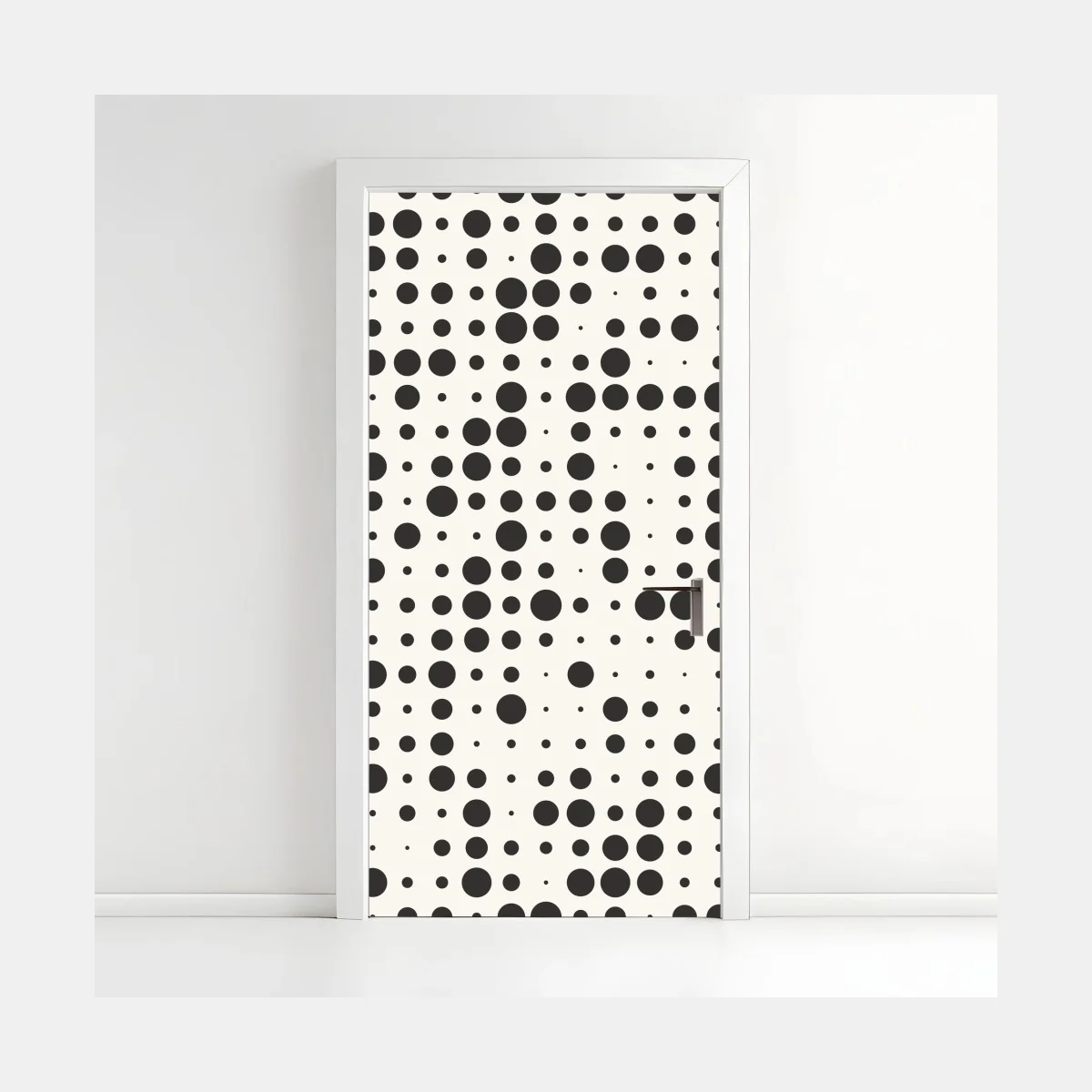 Pegatina para puerta patrón de lunares minimalista en blanco y negro – Pixers® Pegatina para puerta patrón de lunares minimalista en blanco y negro – Pixers®