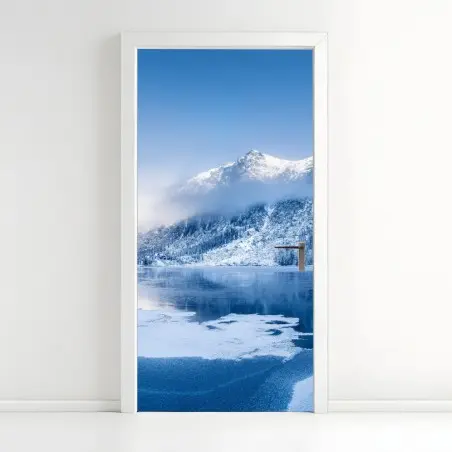 Pegatina para puerta serenidad invernal en los Alpes – Pixers®