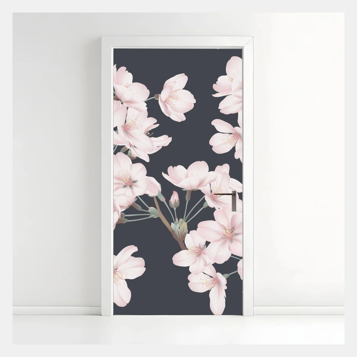 Pegatina para puerta flores de cerezo sobre fondo gris oscuro – Pixers® Pegatina para puerta flores de cerezo sobre fondo gris oscuro – Pixers®