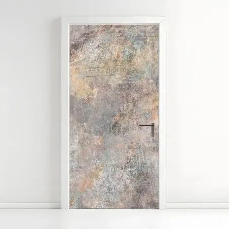 Pegatina para puerta paisaje abstracto texturizado en tonos tierra – Pixers®