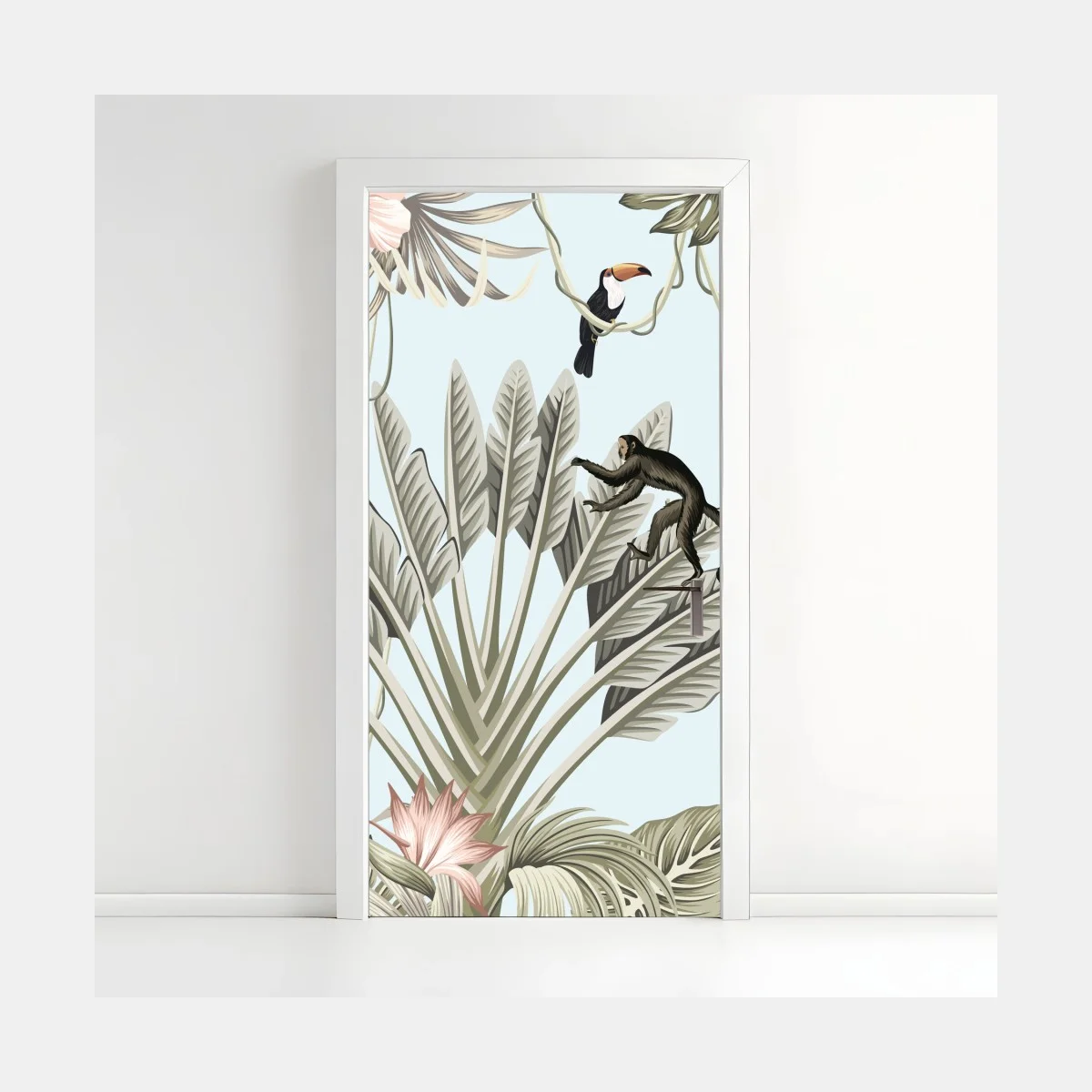 Pegatina para puerta selva tropical en tonos pastel estilo vintage – Pixers® Pegatina para puerta selva tropical en tonos pastel estilo vintage – Pixers®