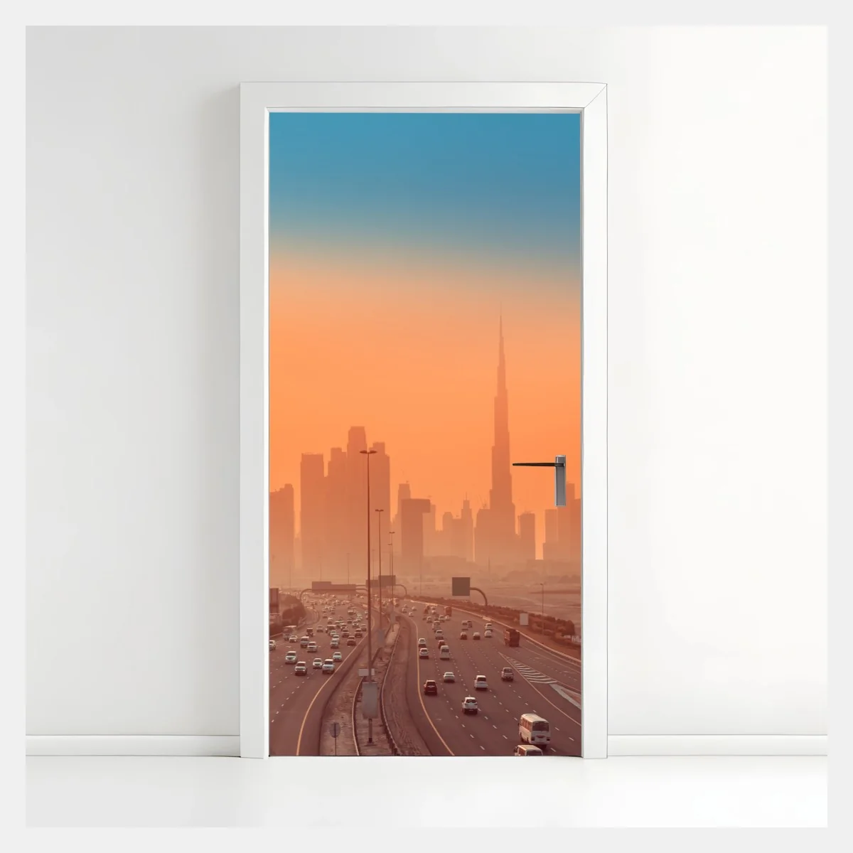 Pegatina para puerta horizonte de Dubái al atardecer – Pixers® Pegatina para puerta horizonte de Dubái al atardecer – Pixers®