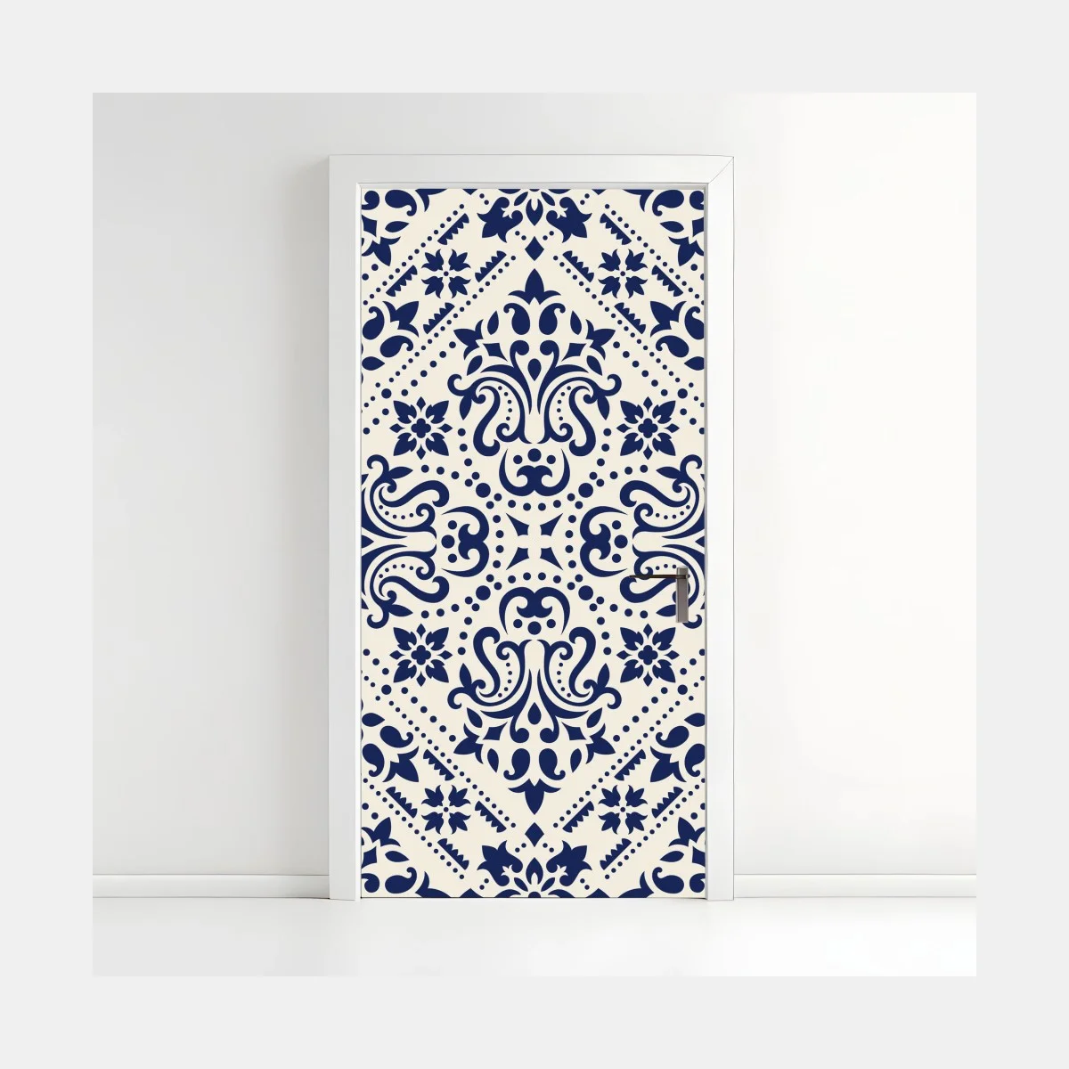 Pegatina para puerta motivo damasco azul marino y crema – Pixers® Pegatina para puerta motivo damasco azul marino y crema – Pixers®