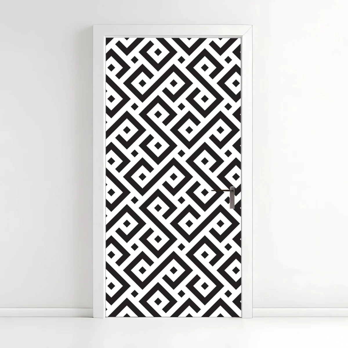 Pegatina para puerta patrón meandro geométrico en blanco y negro – Pixers® Pegatina para puerta patrón meandro geométrico en blanco y negro – Pixers®