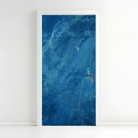 Pegatina para puerta textura de mármol azul profundo para pared – Pixers®
