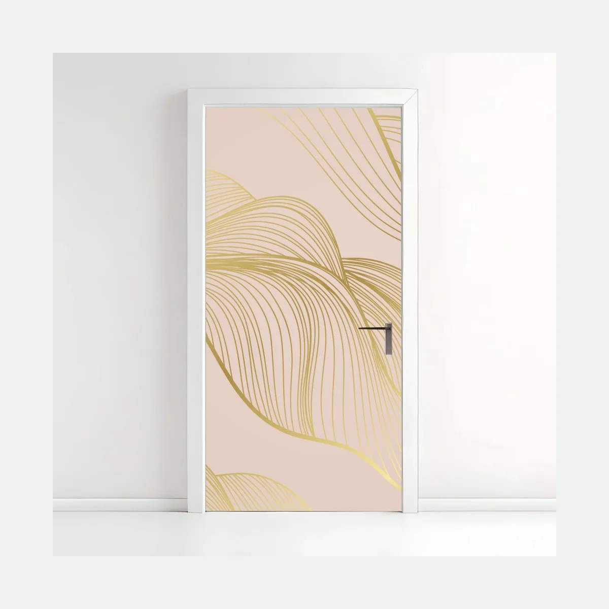 Pegatina para puerta ondas doradas sobre fondo rosa empolvado – Pixers® Pegatina para puerta ondas doradas sobre fondo rosa empolvado – Pixers®