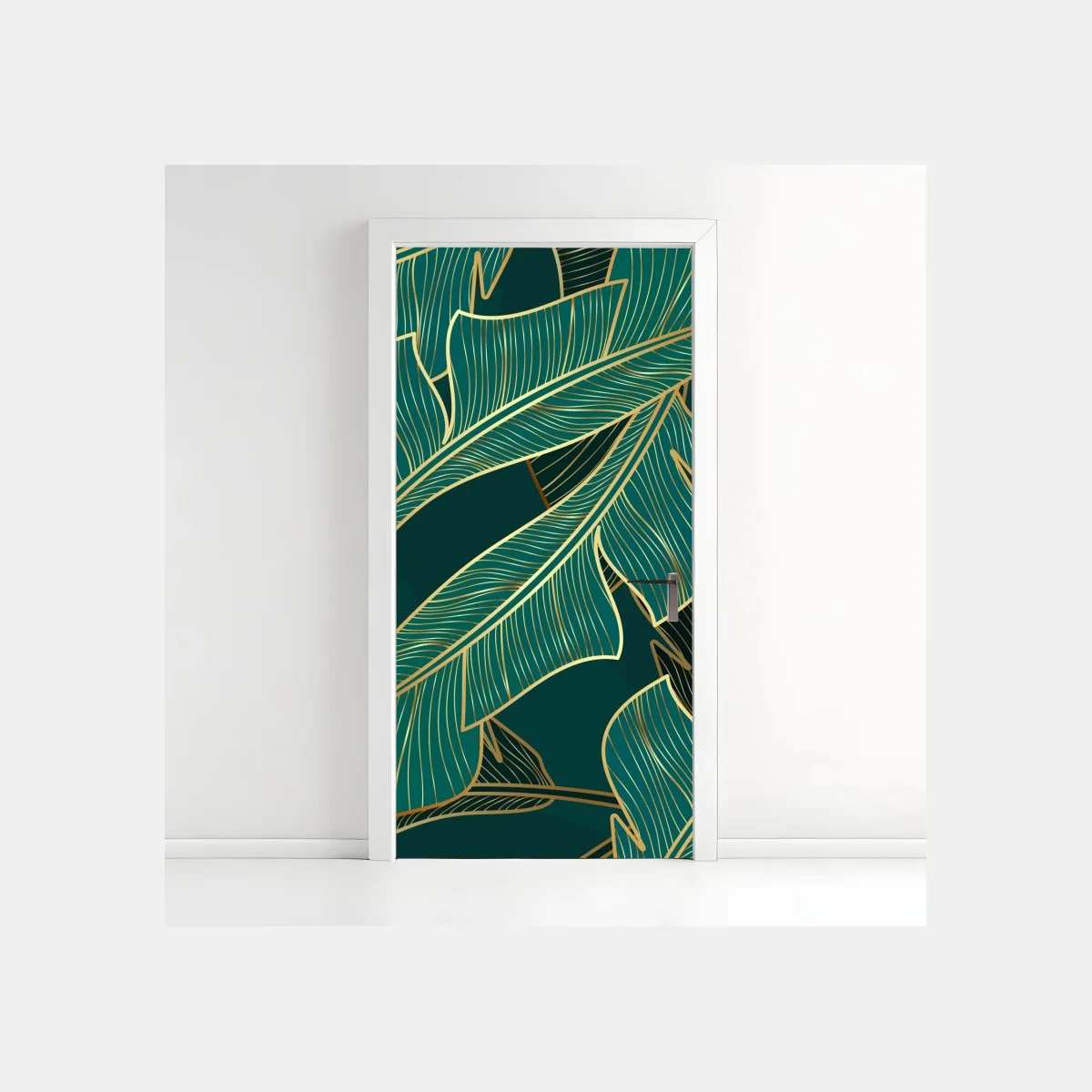 Pegatina para puerta diseño de hojas tropicales doradas sobre fondo verde oscuro – Pixers® Pegatina para puerta diseño de hojas tropicales doradas sobre fondo verde oscuro – Pixers®