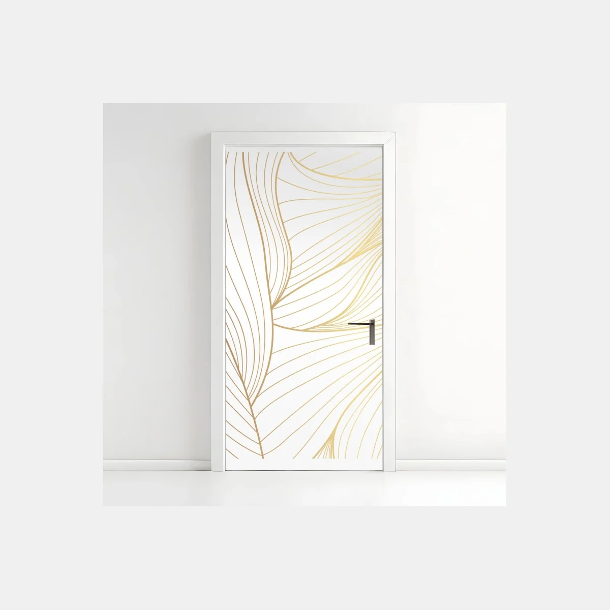 Pegatina para puerta diseño de hojas doradas sobre fondo blanco – Pixers® Pegatina para puerta diseño de hojas doradas sobre fondo blanco – Pixers®