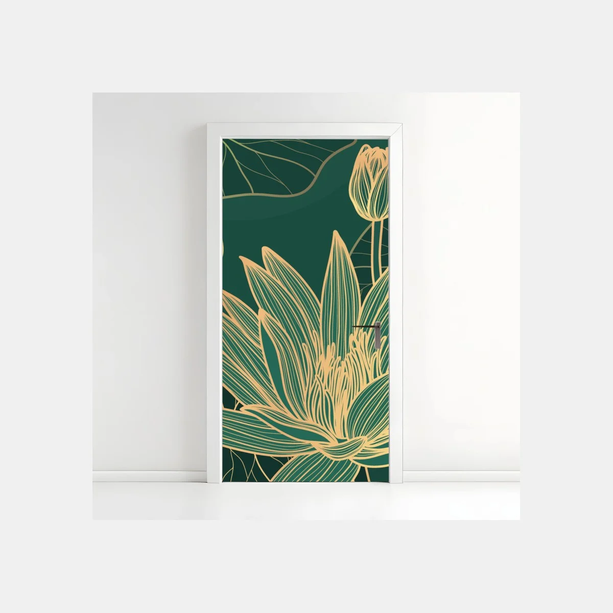 Pegatina para puerta lotos dorados sobre fondo verde – Pixers® Pegatina para puerta lotos dorados sobre fondo verde – Pixers®