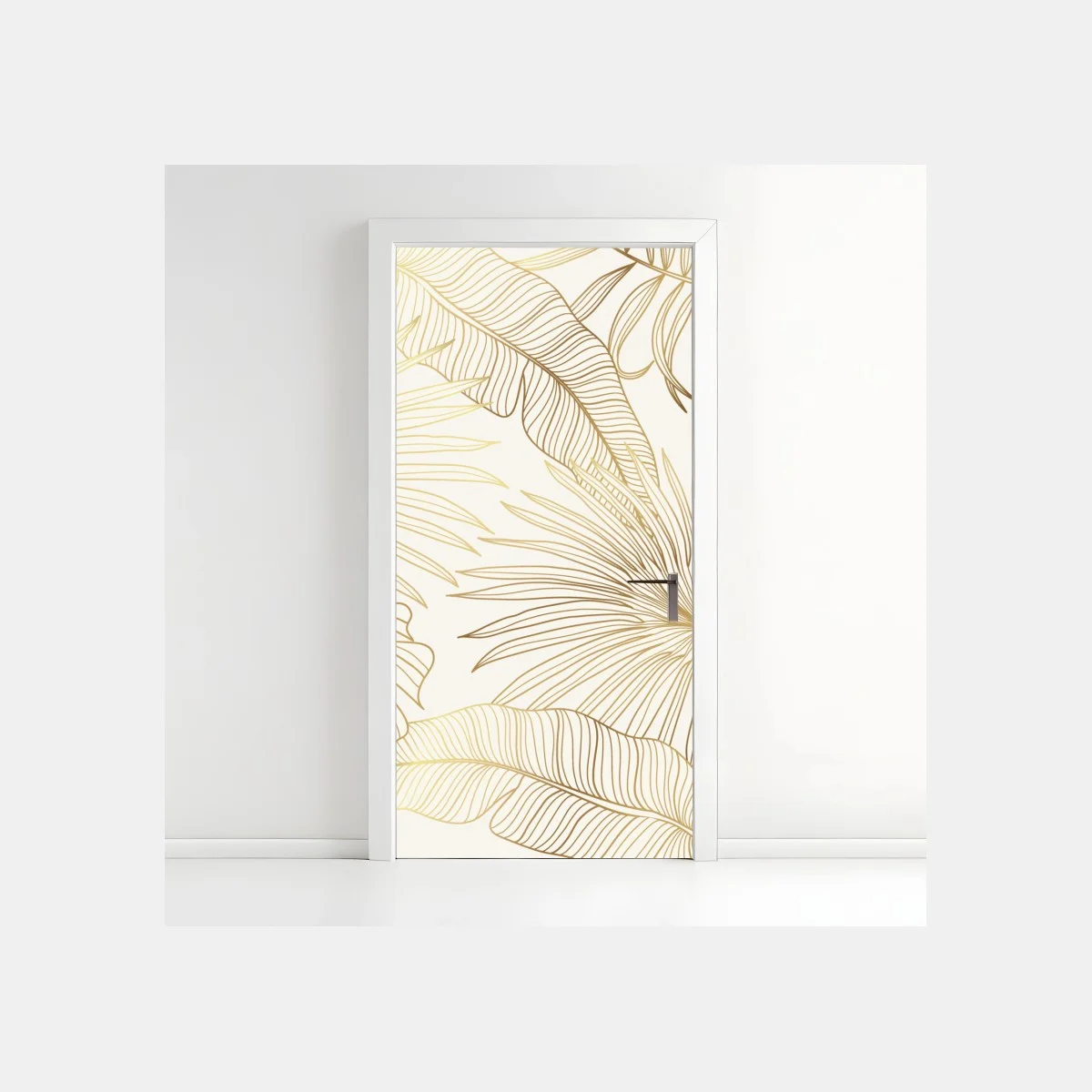 Pegatina para puerta diseño botánico dorado sobre fondo crema – Pixers® Pegatina para puerta diseño botánico dorado sobre fondo crema – Pixers®
