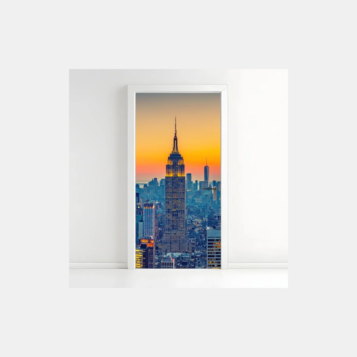 Pegatina para puerta puesta de sol sobre el skyline de Nueva York – Pixers® Pegatina para puerta puesta de sol sobre el skyline de Nueva York – Pixers®
