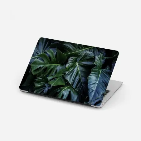 Pegatina para portátil follaje tropical en tonos verdes profundos – Pixers®
