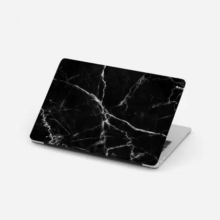 Pegatina para portátil mármol negro con vetas blancas y contraste elegante – Pixers®
