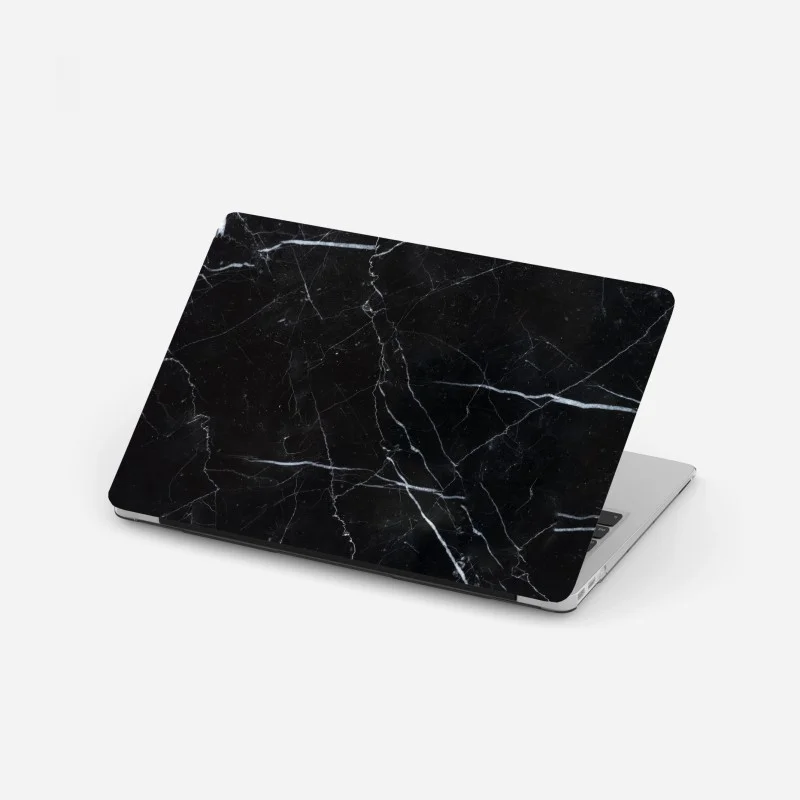 Pegatina para portátil textura de mármol marquina negro con vetas blancas