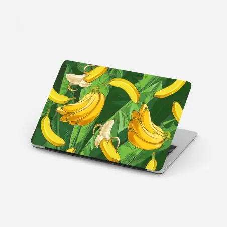 Pegatina para portátil diseño tropical de plátanos y hojas verdes – Pixers®