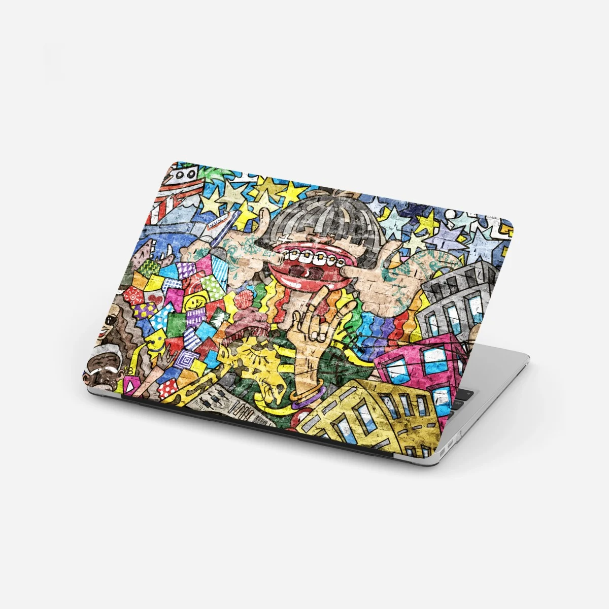 Pegatina para portátil mural pop urbano colorido con personajes – Pixers® Pegatina para portátil mural pop urbano colorido con personajes – Pixers®