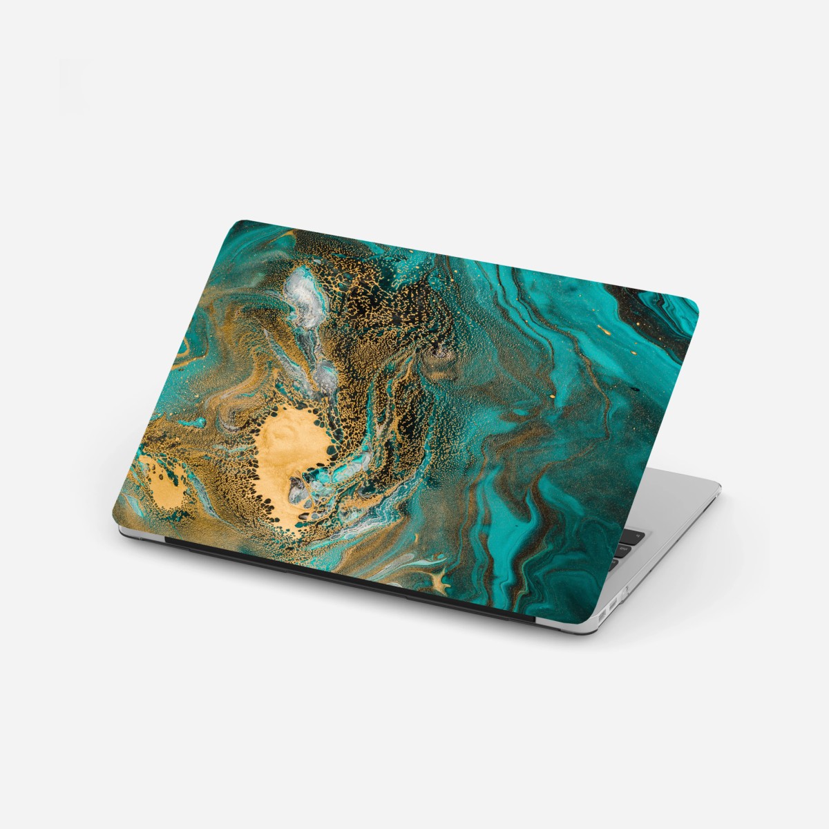 Pegatina para portátil mar de turquesa y oro – Pixers®