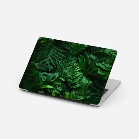 Pegatina para portátil hojas tropicales en verde profundo – Pixers®