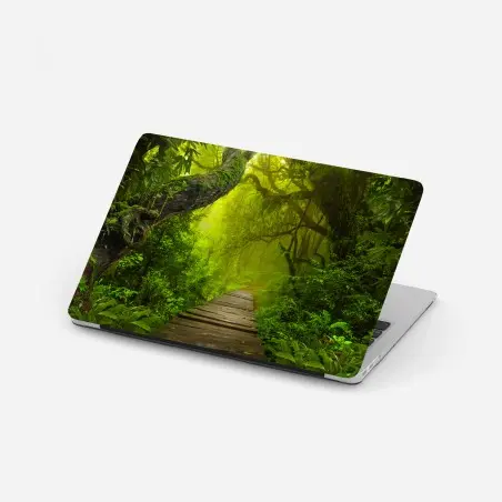Pegatina para portátil sendero místico en la selva verde – Pixers®