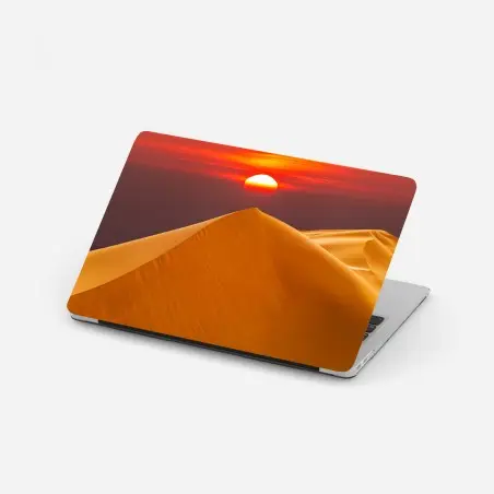 Pegatina para portátil puesta de sol sobre dunas doradas – Pixers®