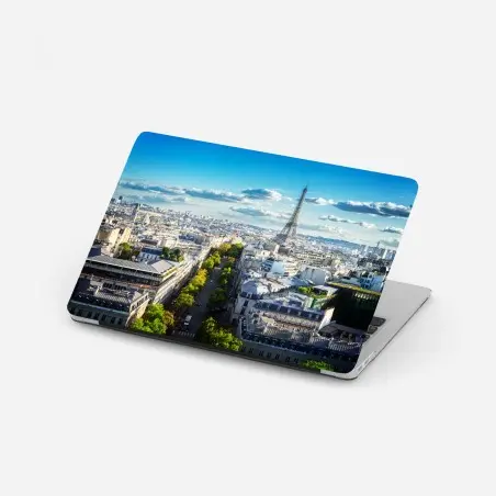 Pegatina para portátil vistas panorámicas de la Torre Eiffel en París – Pixers®
