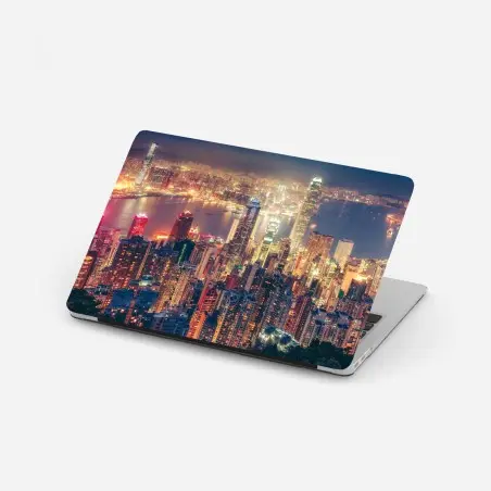 Pegatina para portátil luces nocturnas de Hong Kong desde Victoria Peak – Pixers®