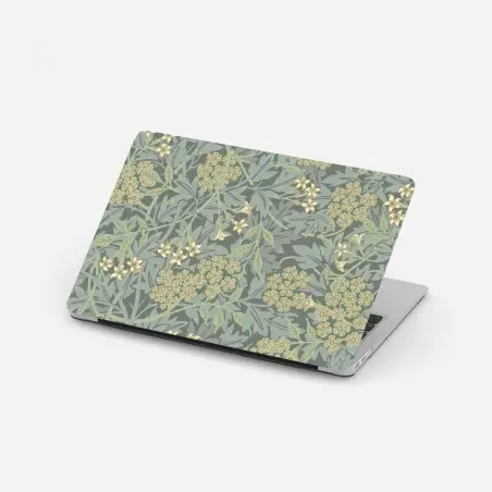 Pegatina para portátil estampado botánico vintage en tonos verdes y grises – Pixers®