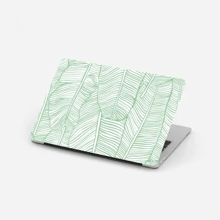 Pegatina para portátil patrón de hojas tropicales en verde menta – Pixers®