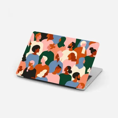 Pegatina para portátil mural ilustrado de diversidad multicultural – Pixers®