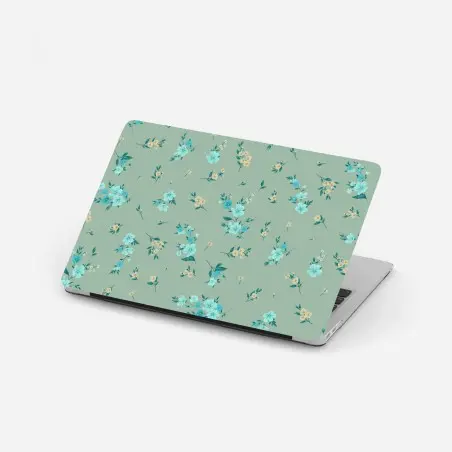 Pegatina para portátil estampado floral delicado en tonos menta y turquesa – Pixers®