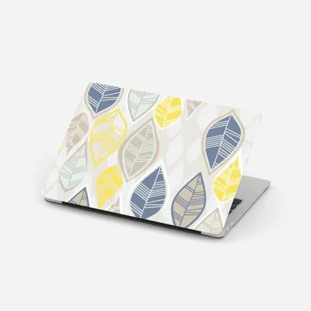 Pegatina para portátil patrón de hojas geométricas en tonos pastel – Pixers®