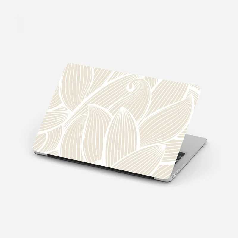 Pegatina para portátil diseño floral minimalista en tonos beige