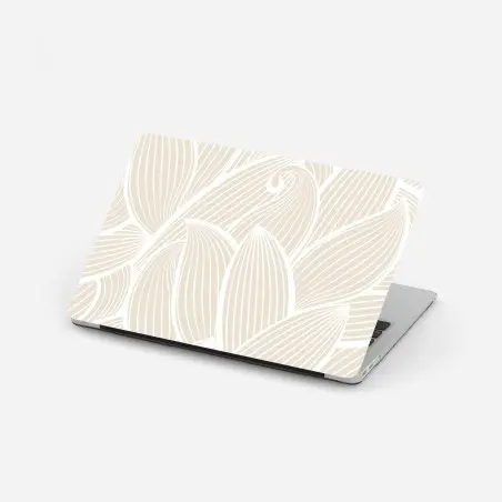 Pegatina para portátil diseño floral minimalista en tonos beige – Pixers®