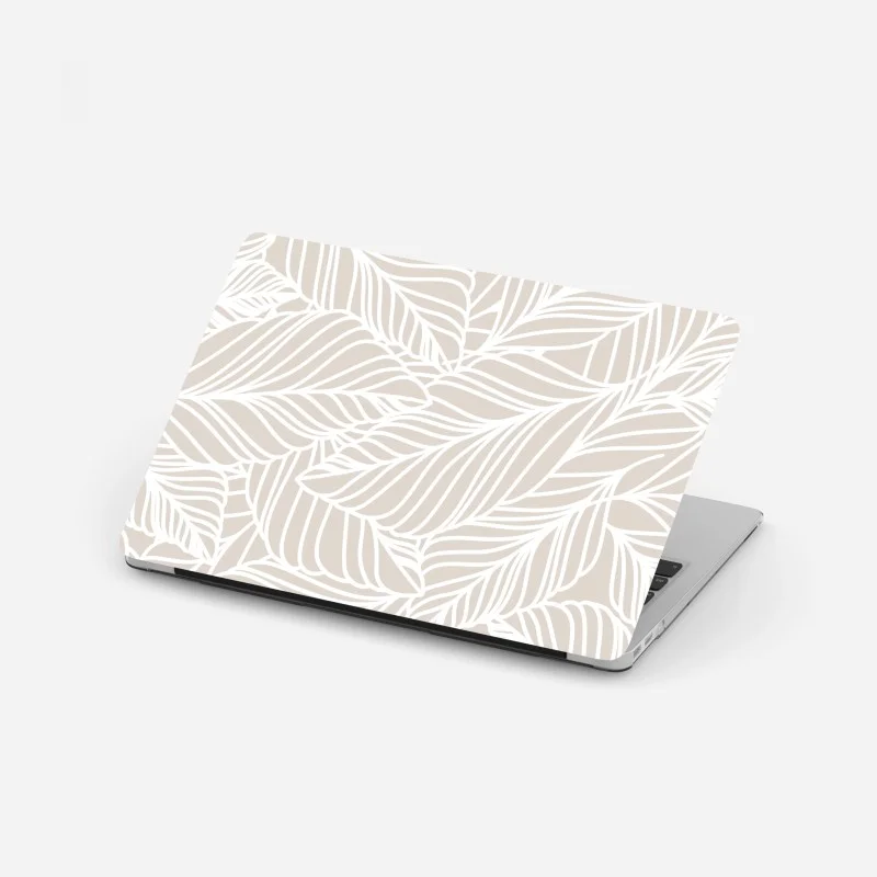 Pegatina para portátil diseño botánico minimalista en tonos beige